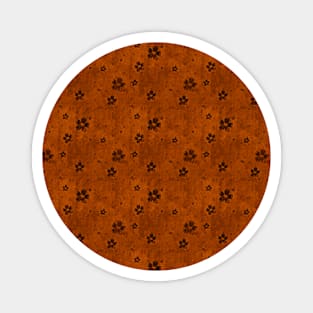 Burnt Orange Grunge Flowers and Hearts Pattern Gifts Magnet